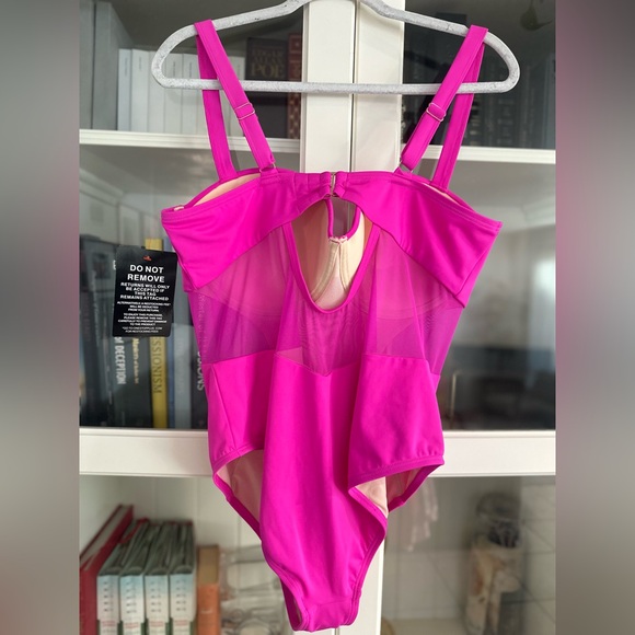 Swimsuits for all MESH UNDERWIRE ONE PIECE SWIMSUIT pink size 18 D/DD NEW - Picture 7 of 7